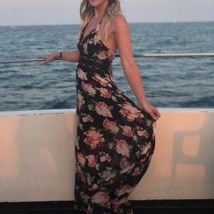 Floor length floral maxi dress